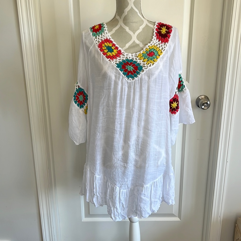 Via Signoria crochet coverup top one size